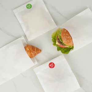 Bolsa de Papel Encerado Personalizable, Desechable, Blanca, con Fondo en V, Resistente a <span class=keywords><strong>la</strong></span> Grasa, Apta para Alimentos, para Papas Fritas, Pollo Frito y Galletas - Product Image 2