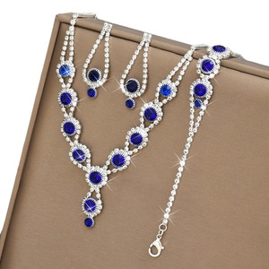 Luxury Fashion Crystal Rhinestone Flower Jewelry Set Necklace Earrings Bracelet Set for Women <b>Wedding</b> Party <b>Accessories</b> - Product Image 5