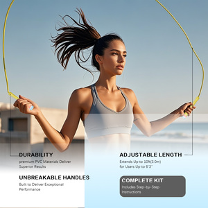 Có Thể Điều Chỉnh Nhựa Đính Cườm Nhảy Dây Cho Tập Thể Dục Tập Thể Dục Chất Lượng Cao Với 5Mm <span class=keywords><strong>PVC</strong></span> Nhảy Dây Dây Cho Trẻ Em Người Lớn - Product Image 5