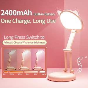 Linda lámpara <span class=keywords><strong>de</strong></span> mesa, accesorios <span class=keywords><strong>de</strong></span> escritorio Kawaii, 8 brillo, gato, Plegable, portátil, rosa, decoración <span class=keywords><strong>de</strong></span> habitación, luz <span class=keywords><strong>de</strong></span> noche para niños - Product Image 2