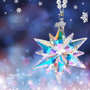 Ornements de Noël annuels DAMAI 2025, flocons de neige en cristal, étoiles scintillantes, ornements en cristal pour arbre de Noël, ornements magnifiques - Product Image 3