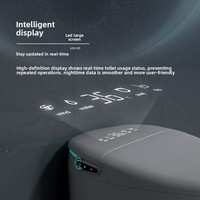 Inodoro Inteligente para Hogar y Hotel, Totalmente Automático, con Protección de Espuma, Anti-Salpicaduras, Anti-Olores, Control por Voz, Sensor Inteligente, Acero Inoxidable