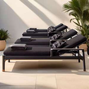 เก้าอี้อาบแดดอลูมิเนียมสำหรับกลางแจ้ง ลดราคาพิเศษ พร้อมเบาะรองนั่ง - Product Image 2