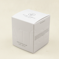Boîte cosmétique minimaliste en papier FSC avec feuille d'argent, emballage RTE pour masque de soin à base de son de riz
