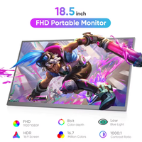 Monitor Gaming portabel 18.5 inci 60hz 120HZ 1080P IPS, Monitor kedua untuk Laptop dengan kickstand