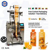 Machine d'emballage verticale haute précision pour sachets profilés, avec pompe doseuse intégrée, pour boissons aux fruits, miel visqueux et pâtes