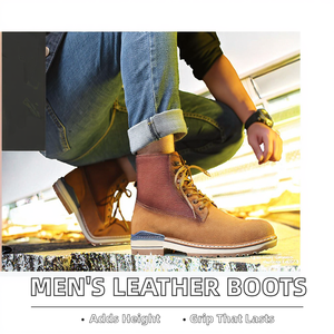 Botas Vaqueras Occidentales de Cuero Genuino para Hombre, con Cordones, Estilo Casual para Otoño/Invierno, Antideslizantes, Cálidas y con Absorción de Impactos - Product Image 2