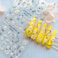 Nouveautés 2023 - Autocollants pour ongles en gel adhésif 3D/5D printemps-été, fleurs, feuilles, herbe, papillon, autocollants et décalcomanies pour vernis à ongles