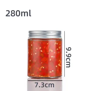 Vòng 280ml thạch chai thủy tinh 9oz rỗng Mason Jar với nắp kim loại đám cưới tráng miệng Đảng cho thực phẩm bằng số lượng lớn bán