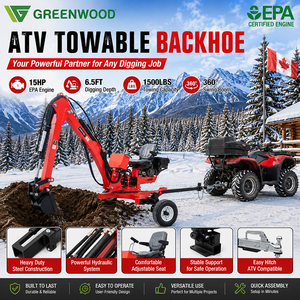 <span class=keywords><strong>Mini</strong></span>-excavatrice tractable certifiée CE / EPA, moteur à essence 15 CV, pour travaux agricoles et aménagement paysager - Product Image 1