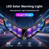 Lampe d'avertissement stroboscopique LED solaire colorée pour voiture avec ventouse ABS/acrylique ou fixation murale, double charge, double capteur, modes multiples