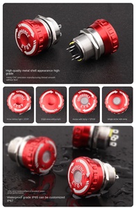 Bouton d'arrêt d'urgence en acier inoxydable 16mm/19mm/22mm, bouton poussoir de sécurité Scram, bouton d'arrêt d'urgence 10A 1NO IP67 LED pour appareils électroménagers - Product Image 4