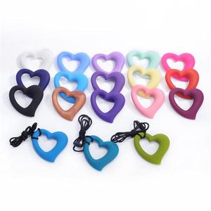 SGS comida grado orgánico calmar nueva venta al por mayor bebé <span class=keywords><strong>mordedor</strong></span> anillo de corazón de silicona <span class=keywords><strong>mordedor</strong></span> - Product Image 6