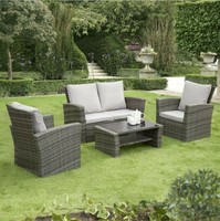Meubles d'extérieur classiques de Patio, ensemble de canapé simples en rotin de petite taille, 4 pièces