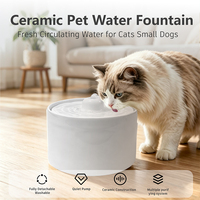 Fontaine à eau pour chat en céramique OEM 2L, fontaine à eau automatique pour animaux de compagnie, en céramique, facile à nettoyer, ultra silencieuse, distributeur d'eau pour chats