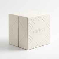 Boîte à parfum personnalisée en carton écologique blanc ivoire gaufré, emballage cadeau rigide magnétique haut de gamme avec doublure en éponge pour cosmétiques
