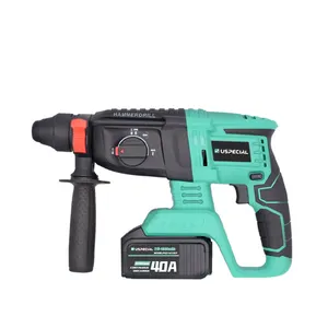 21V Power Tools and Hand Tools Lithium Battery Powered Demolition Hammer Drill Drilling Wood 30/ Metal 13/ Concrete 25mm 32*22cm