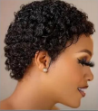 Perruques Lace Front Courtes Frisées Kinky en <span class=keywords><strong>Cheveux</strong></span> Humains Vierges Vietnamiens de 4 Pouces avec Dentelle Transparente pour Femmes – Vente en Gros - Product Image 2