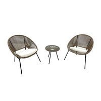 Ensemble de jardin minimaliste en rotin tressé, mobilier d'extérieur pour balcon, chaise longue de plage, canapé, tabouret, chaise de loisirs pastorale