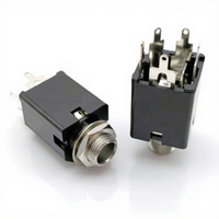 Prise audio carrée verticale PJ-612 6,35 mm 3 broches/5 broches pour haut-parleurs et microphones