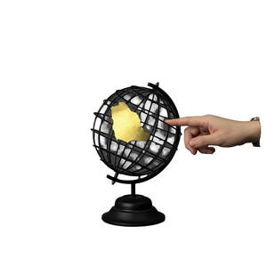 Handmade Eco-Friendly Durable Art Deco <b>Rotating</b> Wire <b>Desk</b> Globe Saudi Arabia Map Black Powder Coated Iron Brushed Graduation - Product Image 4