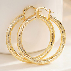Women's Wave Texture Hoop Ear Cuff French Style Fashion Jewelry Earrings - Product Image 2