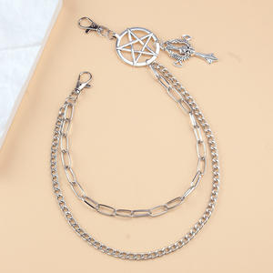Punk Style Metal Waist Chain With Pentagram <b>Devil</b> Angel Cross Pendant For Party Fashion <b>Accessory</b> - Product Image 3