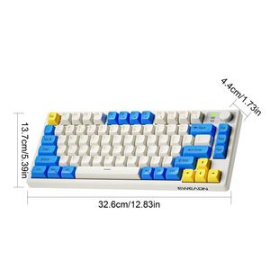 EWEADN V75 <span class=keywords><strong>Keyboard</strong></span> membran 75%, USB Laptop kantor portabel cahaya latar RGB 2.4G Mode ganda - Product Image 6