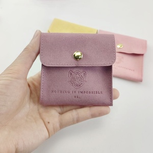 Bolsas de Regalo de Terciopelo y Gamuza Luda con Logotipo Personalizado, Inserto de Microfibra para Bolsas, Embalaje de Joyería con Solapa para Exhibición de Pendientes y Collares - Product Image 3