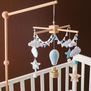 Mobile musical suspendu en bois doux pour berceau, forme <span class=keywords><strong>montgolfière</strong></span>, style nordique, pour bébés <span class=keywords><strong>de</strong></span> 0 à 24 mois - Product Image 3