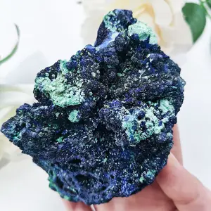 Wholesale Rough Gemstone Quartz Blue Crystals Specimen Azurite And Malachite Mineral