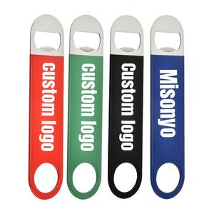 Décapsuleur en métal en gros, personnalisable avec logo gravé, ouvre-bouteille plat coloré vierge pour souvenir, impression laser - Product Image 1