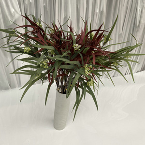 Feuilles de saule artificielles à longues tiges 54 pouces en caoutchouc souple pour décoration de mariage - Product Image 2