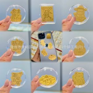 Pegatina para Teléfono Móvil <span class=keywords><strong>de</strong></span> Oro Puro 999 <span class=keywords><strong>de</strong></span> Shuibei, Dios <span class=keywords><strong>de</strong></span> la Riqueza 2mg - Lámina <span class=keywords><strong>de</strong></span> Riqueza Nocturna, Tarjeta, Adhesivo para Refrigerador - Product Image 3