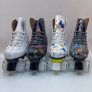 Patines de <span class=keywords><strong>Ruedas</strong></span> Dobles para Adultos y Niños de Alta Gama con Diseño Graffiti, <span class=keywords><strong>Ruedas</strong></span> de PU Brillantes, Carcasa de PVC, Gran Éxito de Ventas Transfronterizo JingYing Z3 - Product Image 3