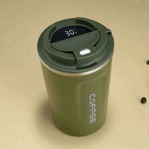 <b>Coffee</b> Stainless Steel Vacuum Tumbler Temperature Display Travel Mug Minimalist Design 6 Hours Insulation Large Capacity - Product Image 6