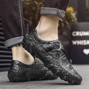 Grande taille 38-<span class=keywords><strong>47</strong></span> <span class=keywords><strong>chaussures</strong></span> <span class=keywords><strong>bateau</strong></span> en cuir de vachette véritable motif crocodile <span class=keywords><strong>chaussures</strong></span> bonnet - Product Image 4