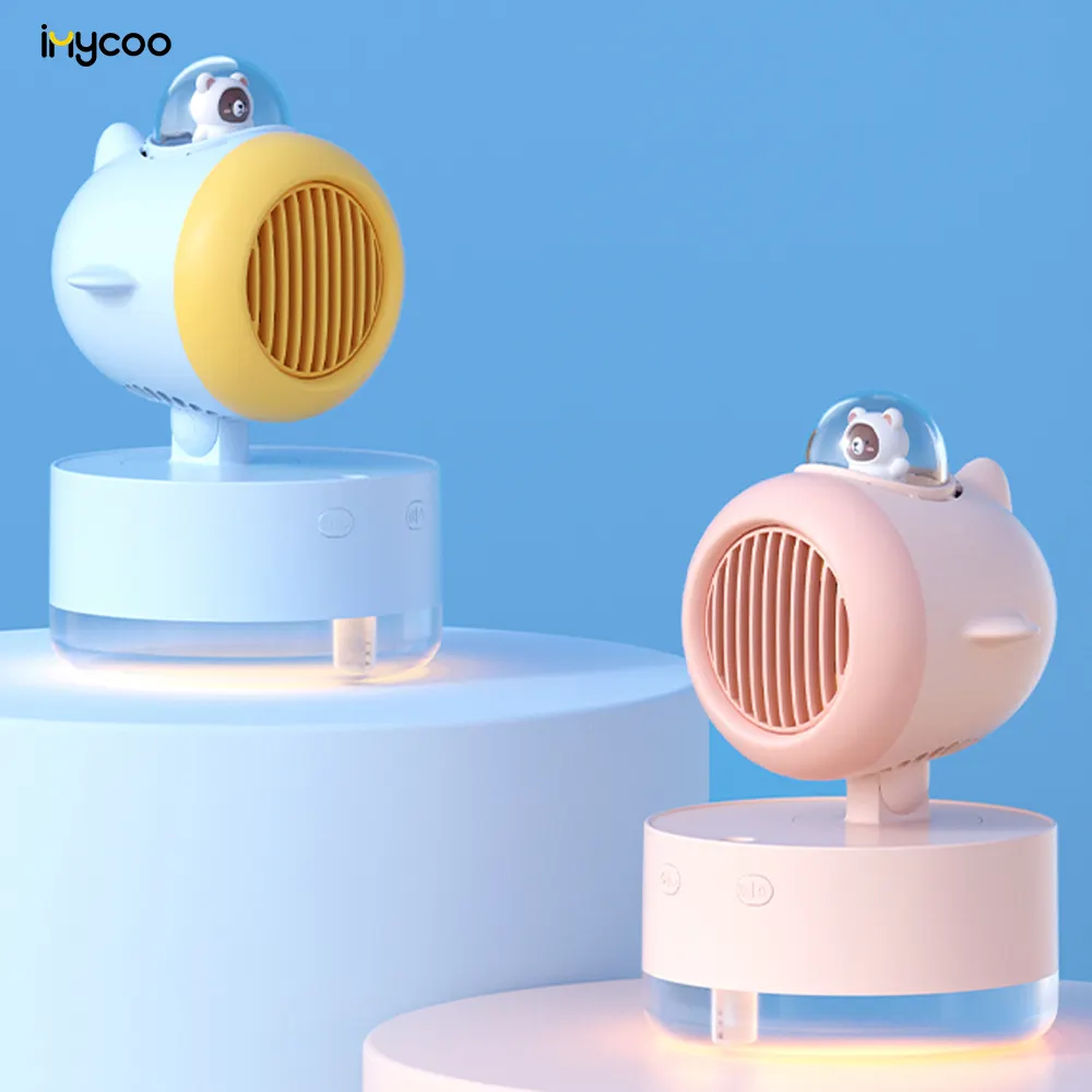 IMYCOO Neue Produkte Automatischer 300ml Wassers prüh ventilator Kunden spezifischer wiederauf ladbarer Mini lüfter mit Wassernebel