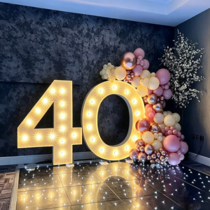 ป้ายไฟ LED หมายเลข 70 สำหรับตกแต่งงานปาร์ตี้ แสงสีขาวอบอุ่น สำหรับใช้ภายในอาคาร  วัสดุอะคริลิค  2700K ใช้ไฟ AC - Product Image 1