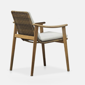 Ensemble de chaises de salle à manger d'extérieur en teck massif de qualité supérieure, <span class=keywords><strong>fauteuil</strong></span> d'appoint tissé à la main, résistant à l'eau et aux UV pour le mobilier de <span class=keywords><strong>jardin</strong></span> et de patio - Product Image 5