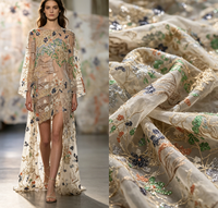 Robe Cheongsam Classique en Tissu Dentelle Velours avec Broderie de Points et de Paillettes à Carreaux pour Textile de Maison