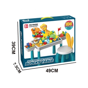 Bao Han Trẻ Em Giáo Dục Nhựa Xây Dựng Khối Bảng 104 Khủng Long Trượt Theo Dõi Chơi Thiết Lập Đồ Chơi Với Phim Hoạt Hình Thỏ Ghế - Product Image 6