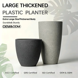 Vaso da fiori in plastica grande, resistente e ispessito per esterni, <span class=keywords><strong>balcone</strong></span>, giardino, soggiorno - Ideale per Monstera, Ficus, Piante della Serpente - Product Image 1