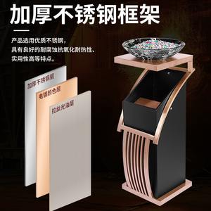 Cubo de Basura Vertical de Acero Inoxidable para Hotel con Cenicero, Cubo para Vestíbulo, Ascensor, Entrada, Pasillo - Product Image 4