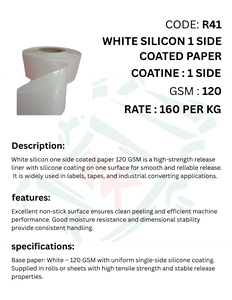 Rouleau de papier blanc enduit de silicone d'un côté, qualité alimentaire, antiadhésif, surface lisse et brillante, résistant à la chaleur, usage industriel - Product Image 5