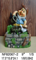 Fontaine d'eau de table décorative électrique d'intérieur en résine, motif animal gnome, produit artisanal à commande manuelle