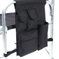 Fauteuil de Réalisateur Haut Professionnel Pliant Noir Sur Mesure pour Maquilleurs Portable et Amélioré