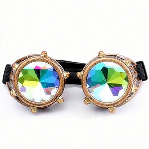 Gafas de Sol Steampunk con Lentes Coloridas para Hombre y Mujer, Gafas de Fiesta Rave, Gafas de Sol Caleidoscopio - Product Image 3