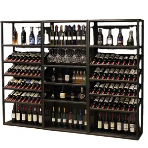 Benutzer definierte Wein Display Rack Metall Wein regal Geschäfte Display Regal Rotwein Display Racks
