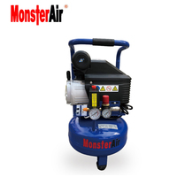 Mini compresseur d'air refroidi par air, alimenté par courant alternatif, 3HP, entraînement direct, lubrifié, avec réservoir de 24L, facile à transporter